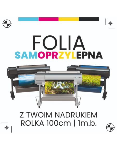 Naklejka Reklamowa z Własnym Projektem Folia Samoprzylepna 1mb Druk Full Kolor 100cm