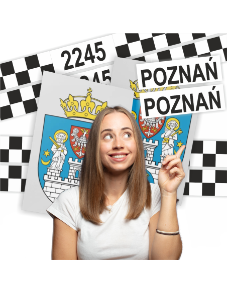 NAKLEJKI KOMPLET TAXI OZNACZENIA POZNAŃ