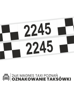NAKLEJKA MAGNETYCZNA pasek TAXI OZNACZENIA POZNAŃ