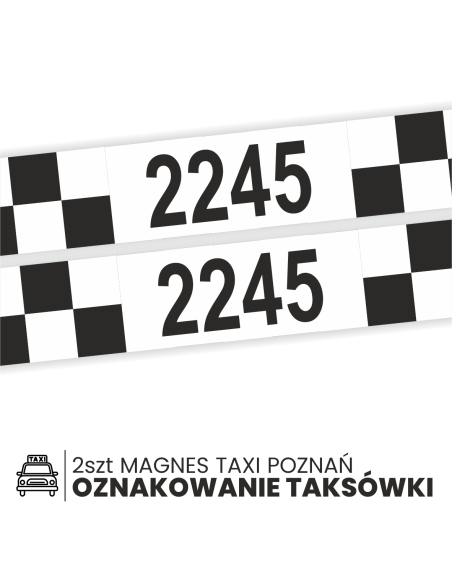 NAKLEJKA MAGNETYCZNA pasek TAXI OZNACZENIA POZNAŃ