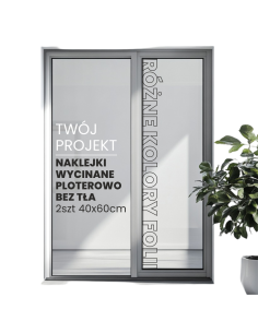 NAKLEJKA na drzwi okno szybę witrynę reklama samochód napis 60x40cm 2szt