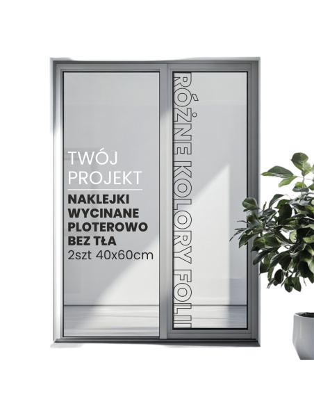 NAKLEJKA na drzwi okno szybę witrynę reklama samochód napis 60x40cm 2szt