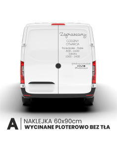 personalizowana NAKLEJKA na drzwi okno szybę witrynę reklama samochód 60x90