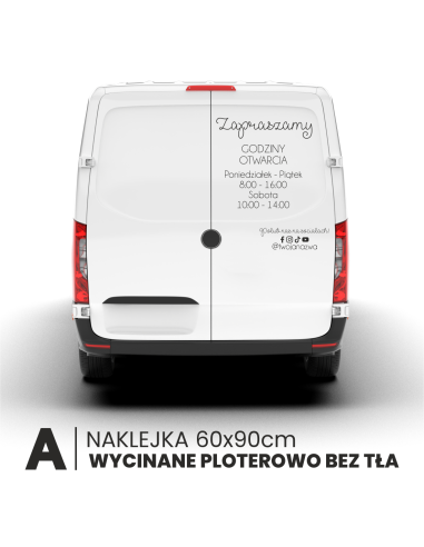 personalizowana NAKLEJKA na drzwi okno szybę witrynę reklama samochód 60x90