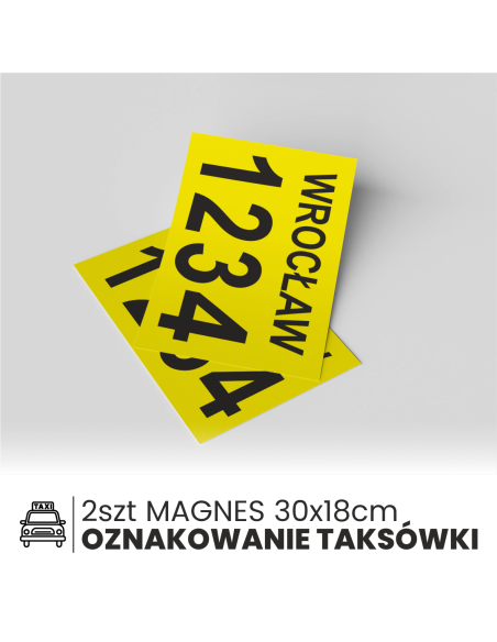 NAKLEJKI MAGNETYCZNE KOMPLET TAXI WROCŁAW