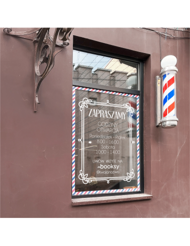 personalizowana NAKLEJKA na drzwi okno szybę witrynę reklama samochód 60x90