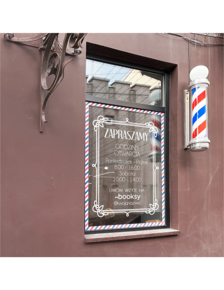 personalizowana NAKLEJKA na drzwi okno szybę witrynę reklama samochód 60x90