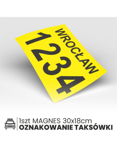 NAKLEJKA MAGNETYCZNA TAXI WROCŁAW