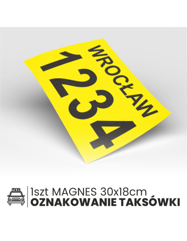 NAKLEJKA MAGNETYCZNA TAXI WROCŁAW