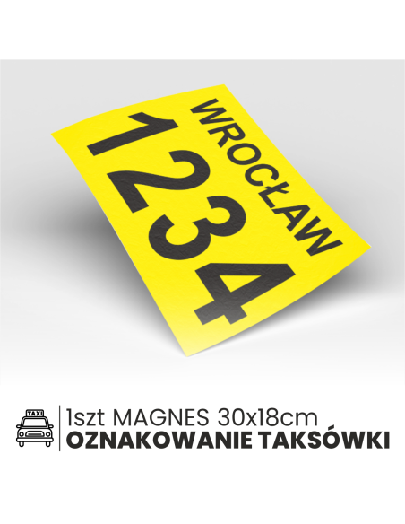 NAKLEJKA MAGNETYCZNA TAXI WROCŁAW