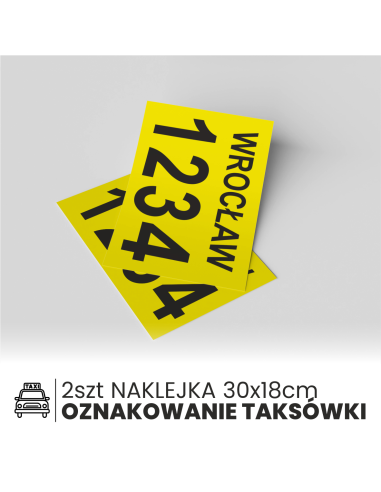 NAKLEJKI SAMOPRZYLEPNE KOMPLET TAXI WROCŁAW