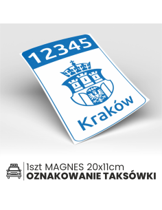 magnes taxi KRAKÓW 1szt 20x11cm taksi