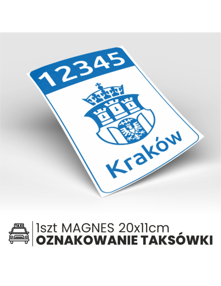 magnes taxi KRAKÓW 1szt 20x11cm taksi