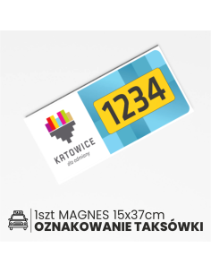 NAKLEJKA MAGNETYCZNA TAXI OZNACZENIA KATOWICE