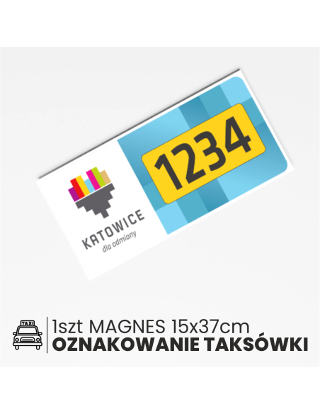NAKLEJKA MAGNETYCZNA TAXI OZNACZENIA KATOWICE
