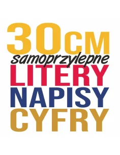 Naklejki Litery Cyfry Samoprzylepne Reklama 30 cm z logo