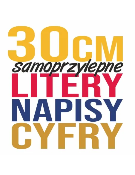 Naklejki Litery Cyfry Samoprzylepne Reklama 30 cm z logo