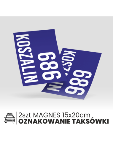 MAGNESY KOMPLET OZNACZEŃ TAXI Koszalin