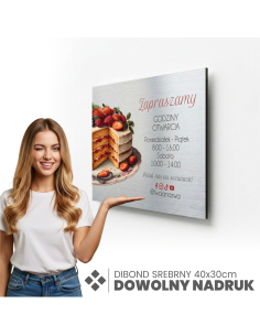 TABLICZKA TWÓJ DOWOLNY NAPIS TEKST NADRUK DIBOND 40x30cm