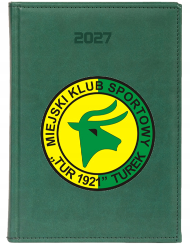KALENDARZ A4 2027 tygodniowy dla klubu sportowego z logo napisem grafiką