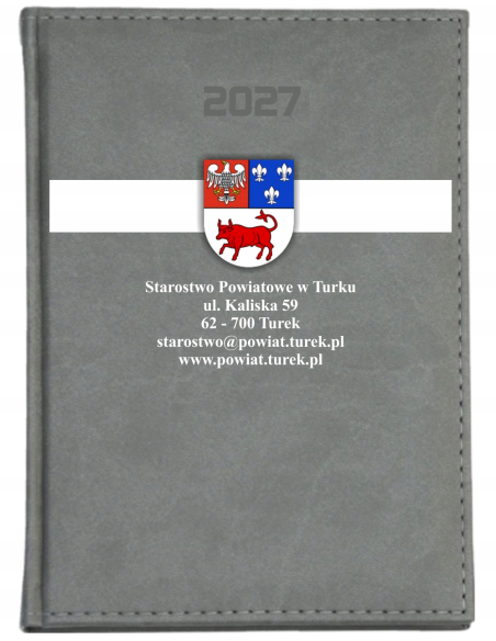 KALENDARZ A4 2027 tygodniowy książkowy dla instytucji starostwo powiatowe