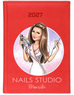 KALENDARZ A4 2027 tygodniowy książkowy dla stylistki paznokci nails studio