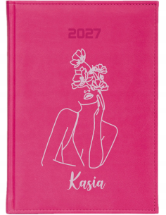 KALENDARZ A4 2027 tygodniowy książkowy planer z imieniem nadruk uv