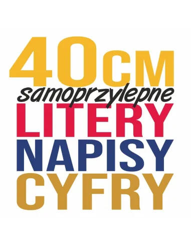 Naklejki Litery Cyfry Samoprzylepne Reklama 40 cm z logo