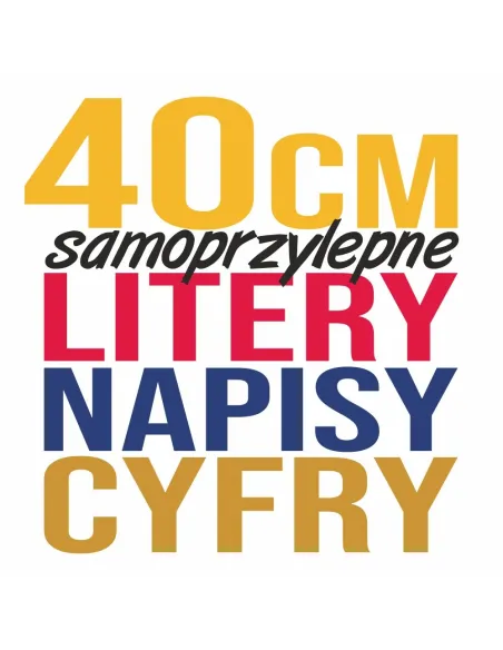 Naklejki Litery Cyfry Samoprzylepne Reklama 40 cm z logo