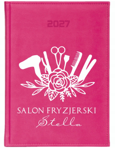 KALENDARZ A4 2027 tygodniowy książkowy dla fryzjerki salon fryzjerski
