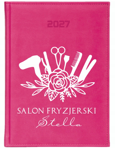 KALENDARZ A4 2027 tygodniowy książkowy dla fryzjerki salon fryzjerski
