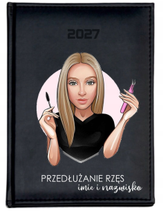 KALENDARZ A4 2027 tygodniowy książkowy PZREDŁUŻANIE RZĘS dla stylistki
