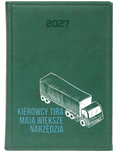 KALENDARZ A4 2027 tygodniowy książkowy dla kierowcy tira z nadrukiem uv