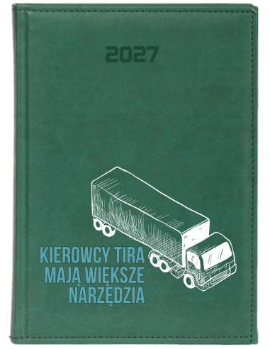KALENDARZ A4 2027 tygodniowy książkowy dla kierowcy tira z nadrukiem uv