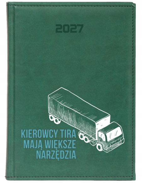 KALENDARZ A4 2027 tygodniowy książkowy dla kierowcy tira z nadrukiem uv