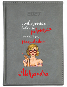 KALENDARZ A4 2027 tygodniowy terminarz prezent na dzień kobiet + imię