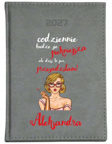 KALENDARZ A4 2027 tygodniowy terminarz prezent na dzień kobiet + imię