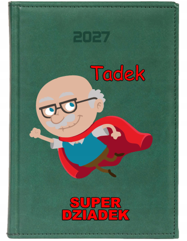 KALENDARZ A4 2027 tygodniowy z nadrukiem najlepszy dziadek na świecie