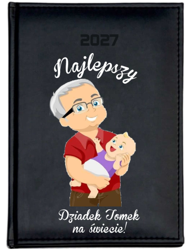 KALENDARZ A4 2027 tygodniowy z nadrukiem dla dziadka prezent z imieniem
