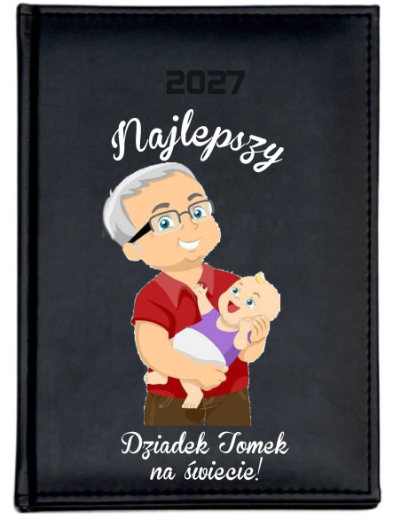 KALENDARZ A4 2027 tygodniowy z nadrukiem dla dziadka prezent z imieniem