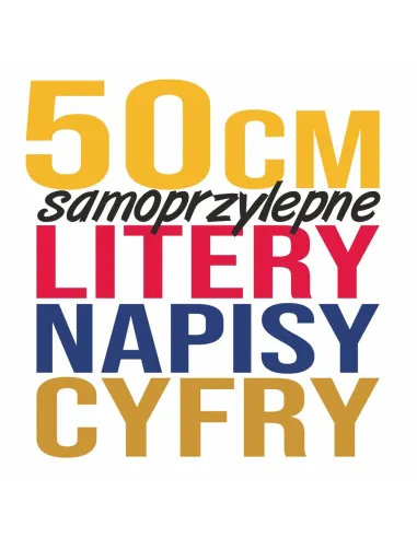 Naklejki Litery Cyfry Samoprzylepne Reklama 50 cm z logo