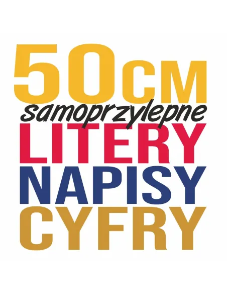 Naklejki Litery Cyfry Samoprzylepne Reklama 50 cm z logo