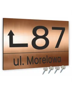 Tablica Adresowa Metal Numer Domu Posesji Kolor Miedziany