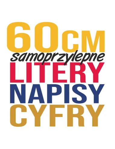 Naklejki Litery Cyfry Samoprzylepne Reklama 60 cm z logo
