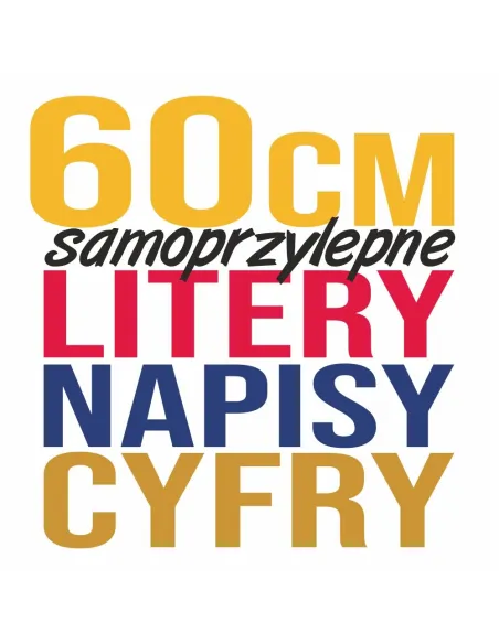 Naklejki Litery Cyfry Samoprzylepne Reklama 60 cm z logo