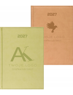 KALENDARZ A5 2027 tygodniowy z grawerem 25 sztuk Z LOGO TWOJEJ FIRMY