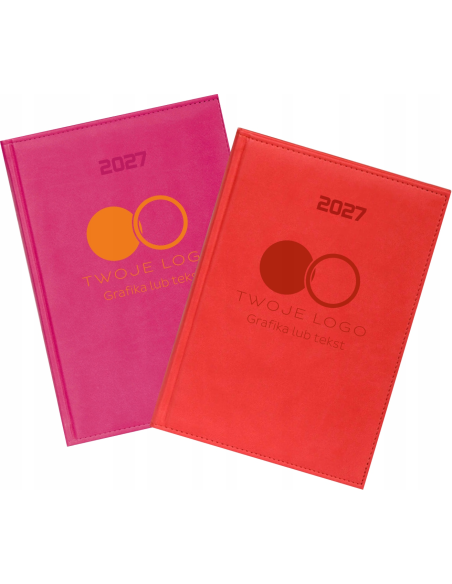 KALENDARZ A5 2027 tygodniowy z grawerem 50 szt KSIĄŻKOWY FIRMOWY z logo
