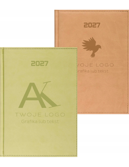 KALENDARZ A5 2027 tygodniowy z grawerem 10 szt reklamowy LOGO NAPIS GRAFIKA