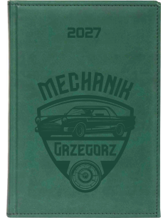KALENDARZ książkowy A5 2027 TYGODNIOWY planer z grawerem DLA MECHANIKA