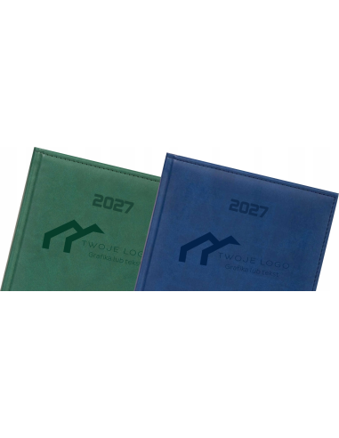 KALENDARZ A5 2027 tygodniowy z grawerem 10 szt reklamowy LOGO NAPIS GRAFIKA